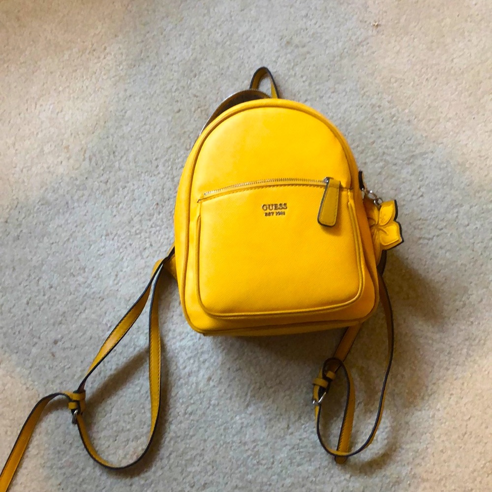 Guess 1981 vintage yellow medium backpack